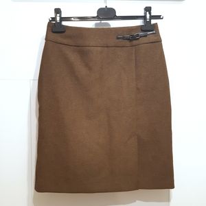 À la une knee lenght slit skirt brown size 7